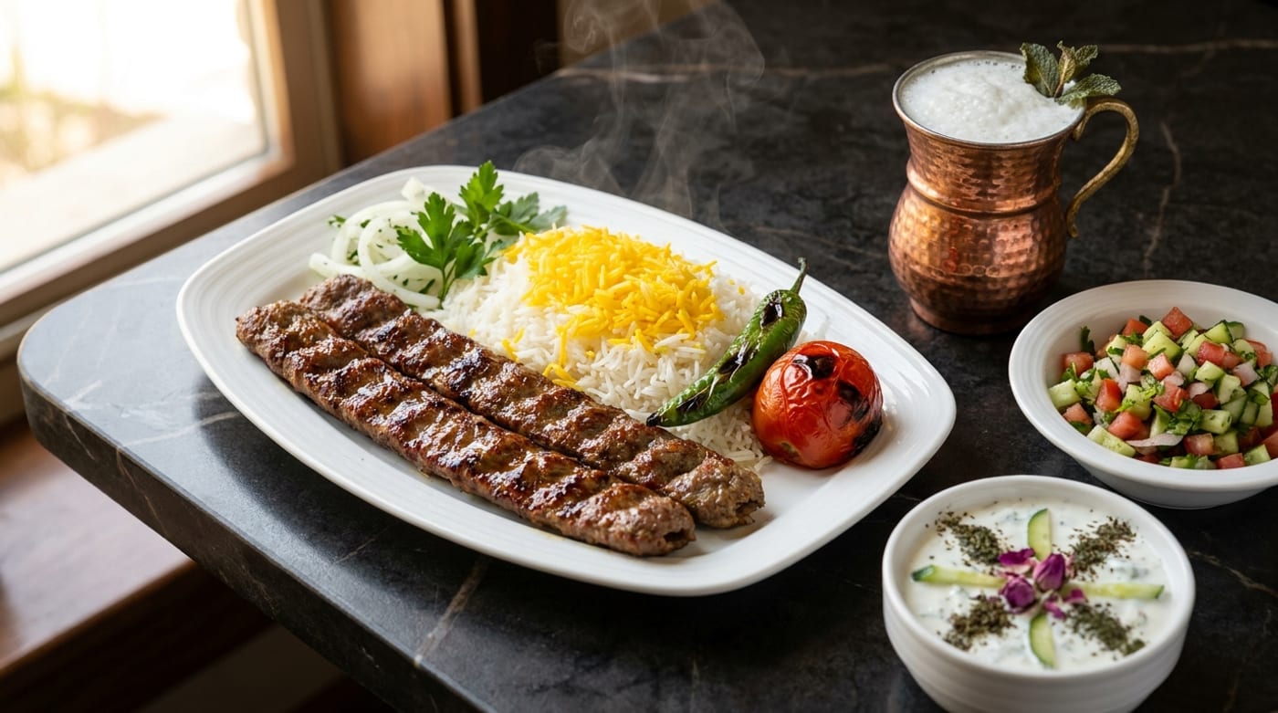 Persische Küche – Koobideh-Kebab mit Safranreis